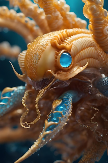 Una creatura aliena dell'oceano deriva nel misterioso abisso inesplorato