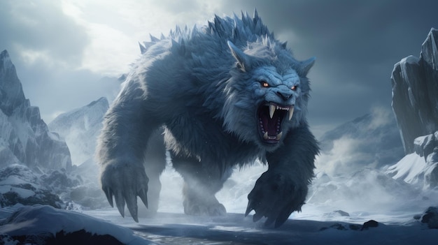 Una creatura lupo gigante