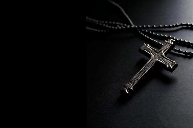Una croce su sfondo nero