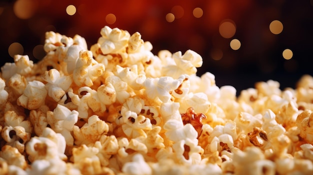 Una deliziosa ciotola di popcorn su un tavolo