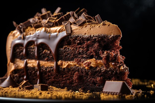 Una deliziosa fetta di torta al cioccolato