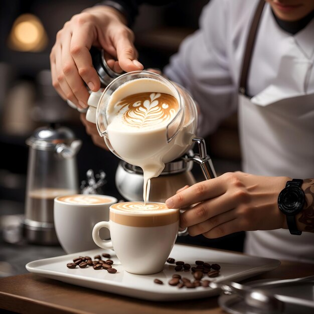 Una deliziosa tazza di caffè caldo è fatta a generato