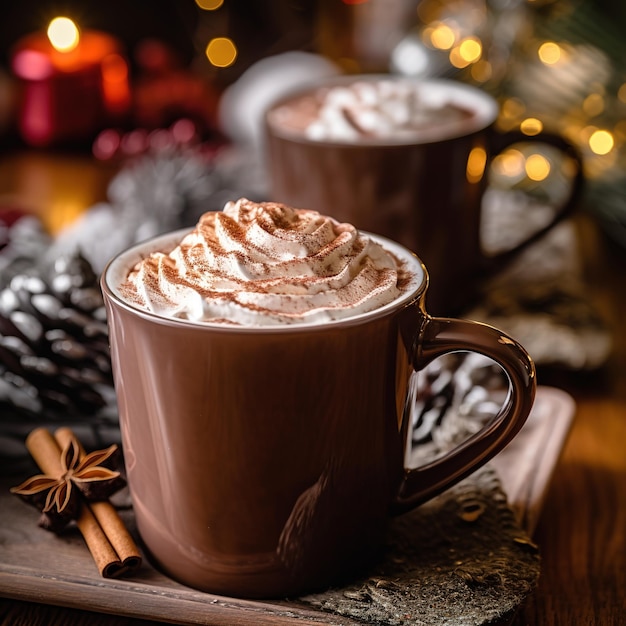 Una deliziosa tazza di cioccolata calda