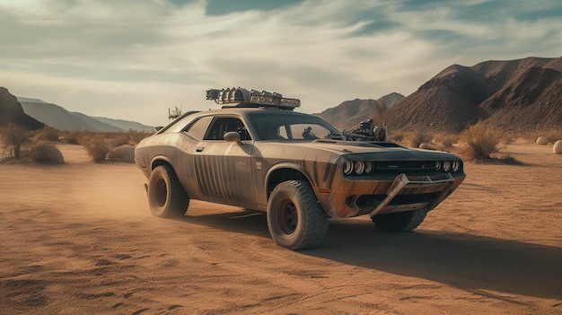 Una Dodge Charger Car nel deserto