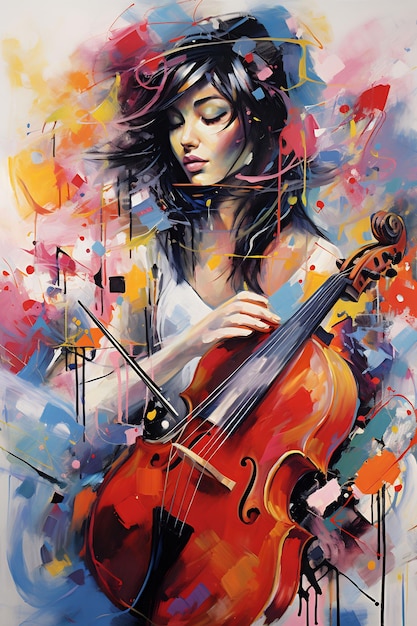 una donna che suona il violoncello di persona