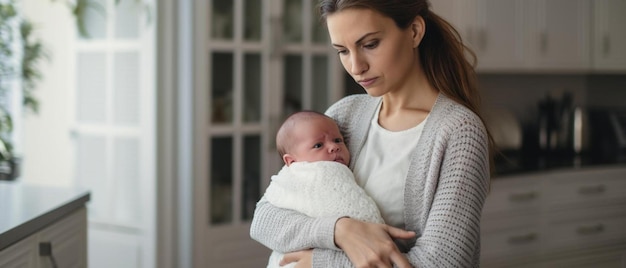 una donna che tiene in braccio un bambino