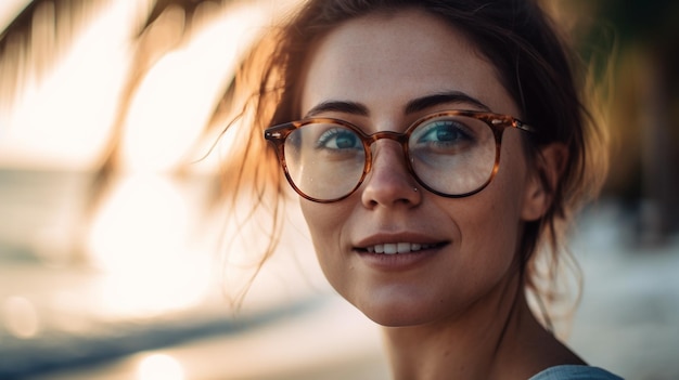 Una donna con gli occhiali che dicono "sono una ragazza"