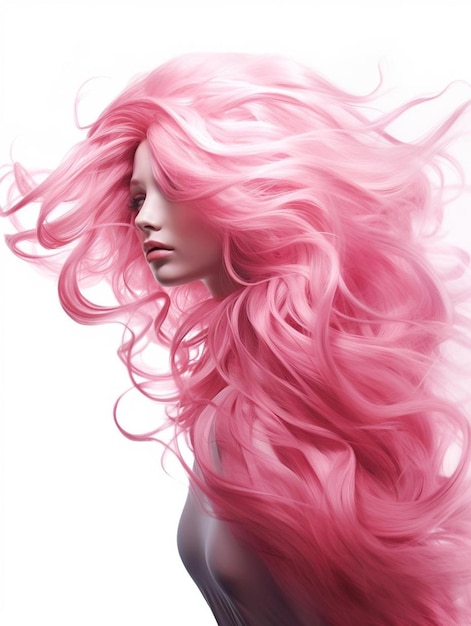 una donna con i capelli rosa e una parrucca rosa con una parrucca rosa sul viso.