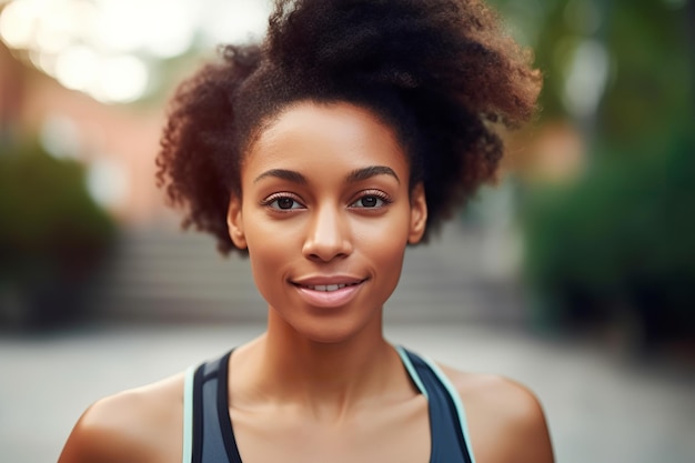 Una donna con il sorriso sul volto