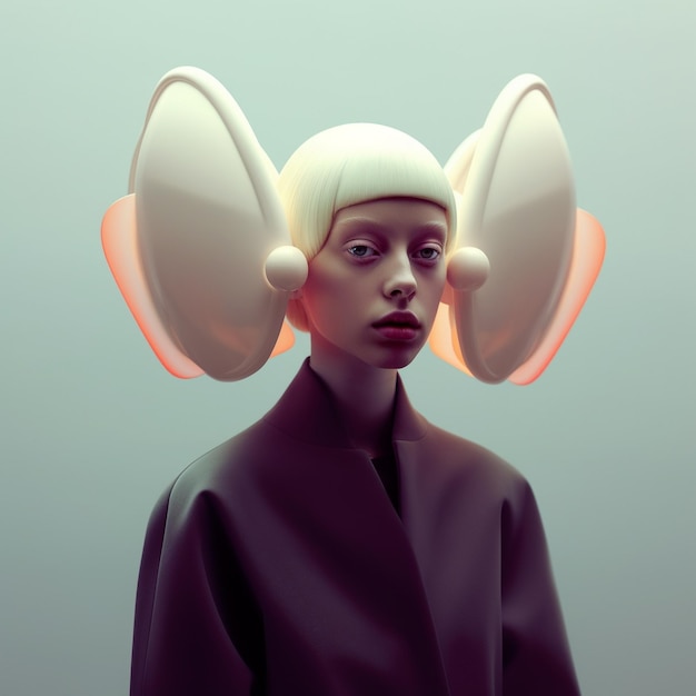 una donna con un orecchino che ha un orecchio a forma di orecchio di orecchie