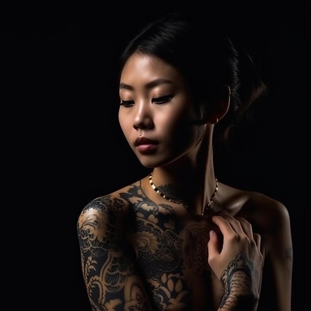 Una donna con un tatuaggio sul braccio