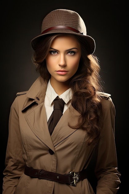 una donna con un trench e un cappello