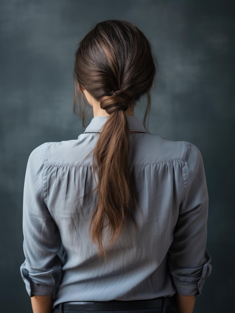 una donna con una coda di cavallo