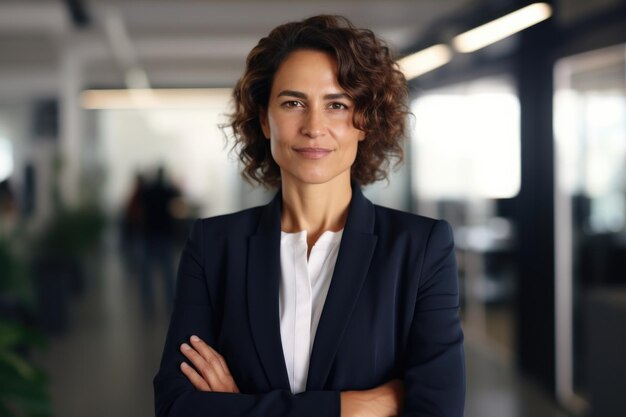 Una donna d'affari matura e sicura di sé in carica.