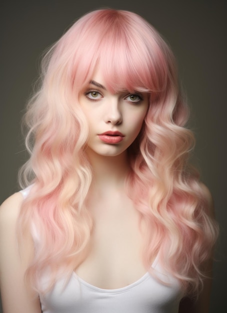 Una donna dai capelli rosa