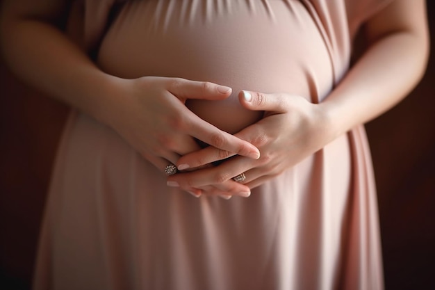 una donna incinta con le mani sulla pancia