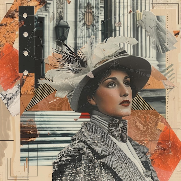 Una donna indossa un cappello di piume che mostra un design di moda unico