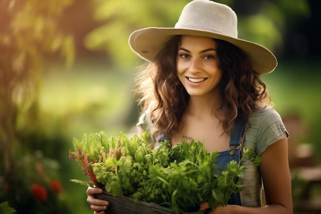 Una donna nell'orto Ai generativa