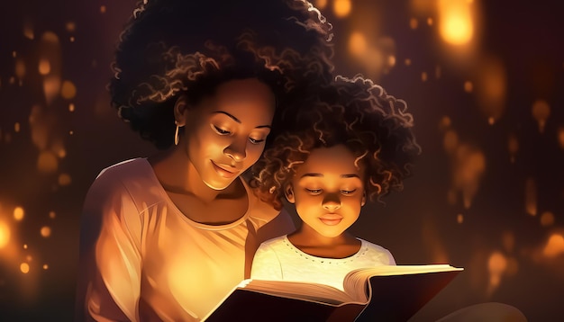 Una donna sta leggendo un libro a un bambino