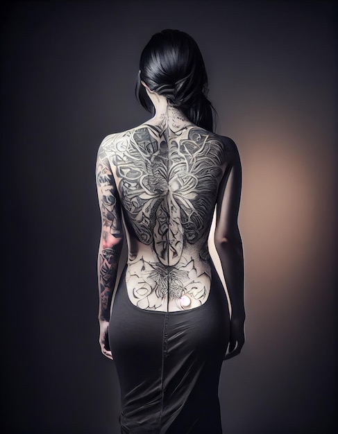 Una donna tatuata ha scolpito tutto il corpo da dietro l'intelligenza artificiale generativa dell'immagine