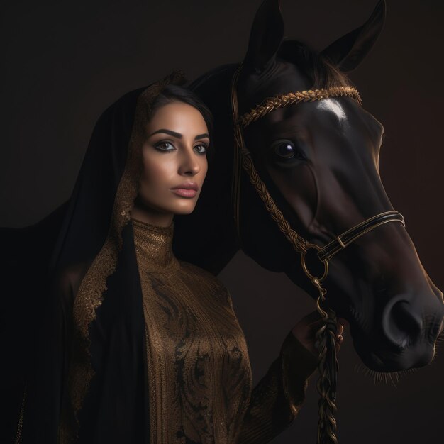Una donna vicino a un cavallo