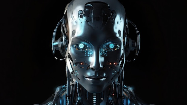 Una faccia da robot con sopra la parola robot