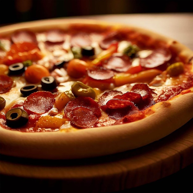 Una fantastica pizza al formaggio appena preparata