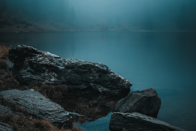 Una fantastica vista sul lago di mortirolo, vicino a brescia