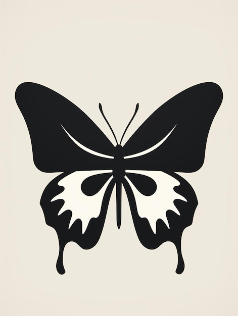 una farfalla bianca e nera con le parole farfalla su di essa