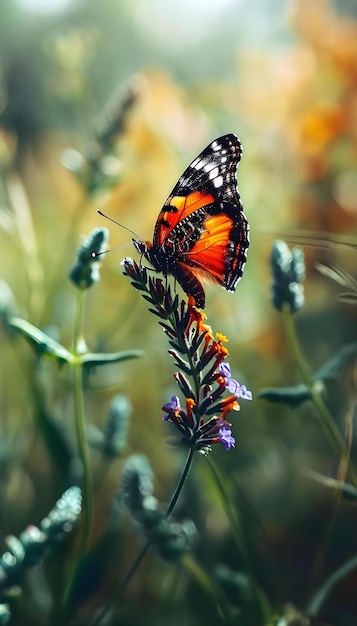 una farfalla che è seduta su un fiore