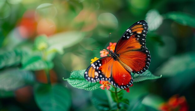 una farfalla che è su un fiore