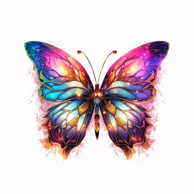 Una farfalla con ali colorate.