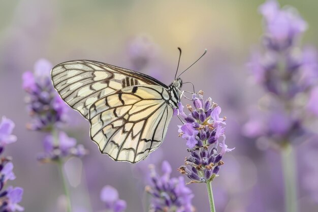 Una farfalla è appollaiata su un fiore viola