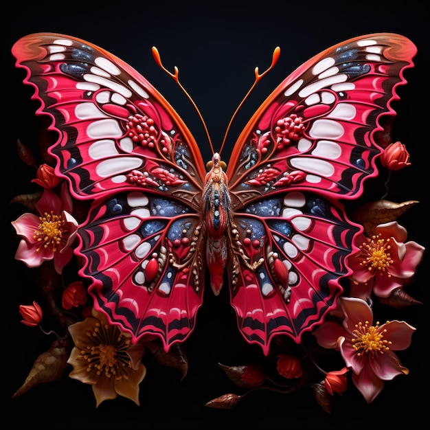una farfalla è seduta sopra un fiore