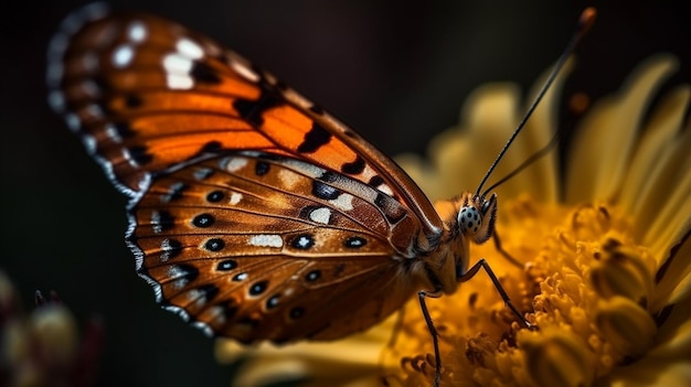 Una farfalla su un fiore con sopra la parola farfalla