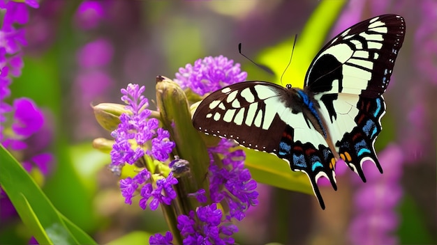 Una farfalla su un fiore con sopra la parola farfalla