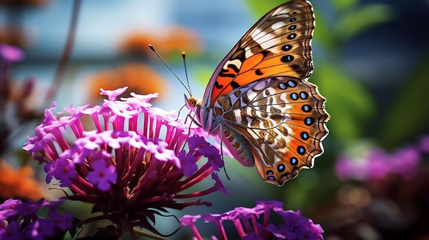 Una farfalla su un fiore con sopra la scritta farfalla
