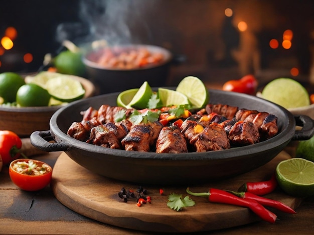 Una festa culinaria Foto di stock di un autentico barbecue messicano