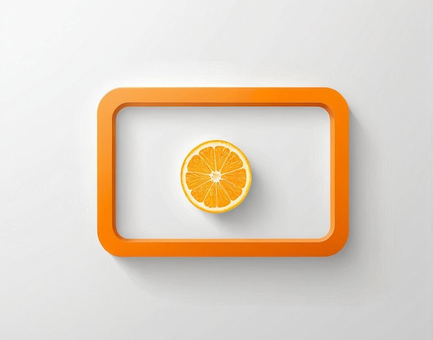 una fetta d'arancia su uno sfondo bianco