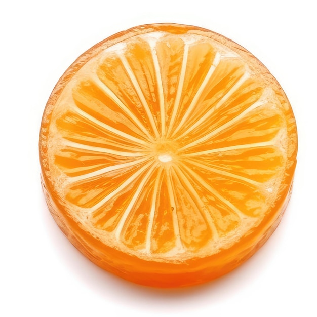 Una fetta di arancia che ha un buco al centro.