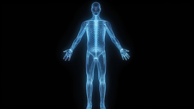 Una figura con uno sfondo blu che dice corpo umano.