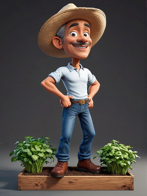 una figura giocattolo di un uomo in cappello e jeans