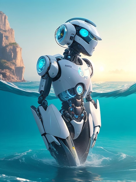 Una figura robotica che mostra comprensione, circondata da un mare di compassione