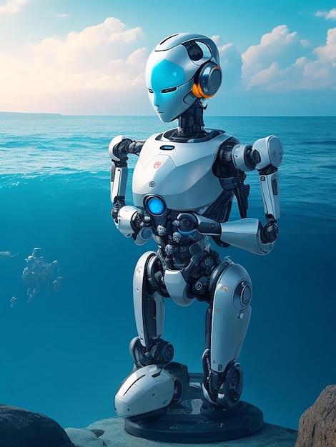 Una figura robotica che mostra comprensione, circondata da un mare di compassione