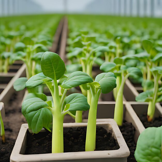 una fila di piante verdi con le parole "veggies" su di esse