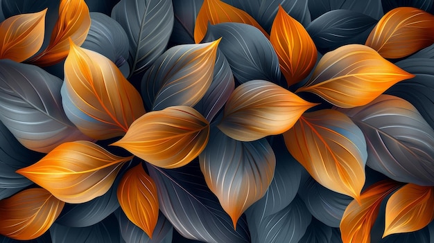 Una flora astratta a disegno lineare moderno sullo sfondo senza cuciture con una linea grigia e marrone È un design grafico pulito per tessuti, carta da parati ecc.