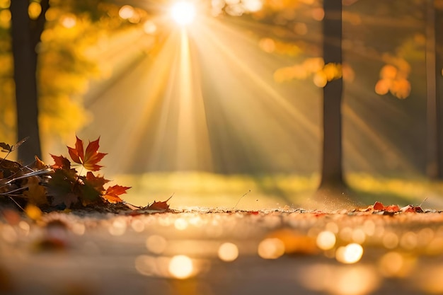 Una foglia che è caduta a terra in autunno