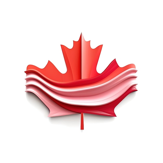 Una foglia d'acero canadese rossa e bianca con sopra la parola canada.