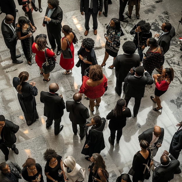 una folla di persone è riunita in un cerchio