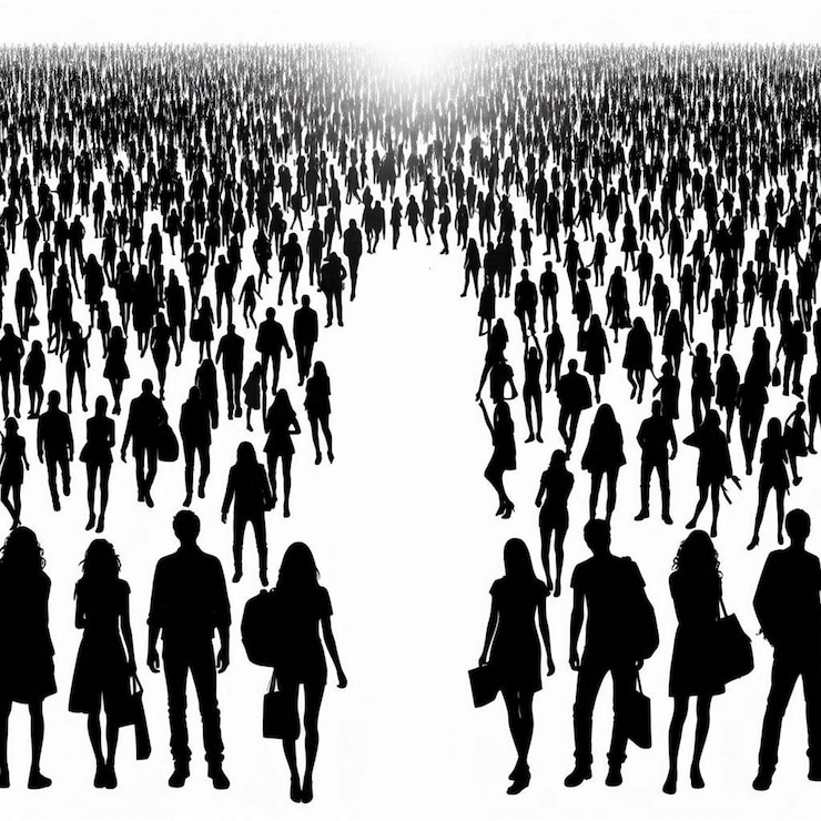 Foto una folla enorme di persone